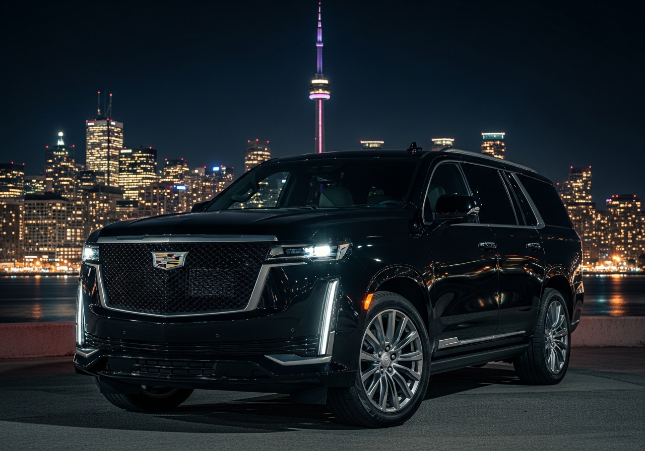 2024 Cadillac Escalade ESV Black with Toronto CN Tower Skyline - Executive Chauffeur SUV